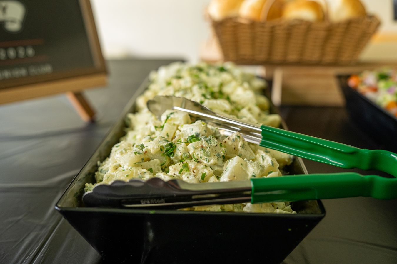 Creamy potato salad with fresh herbs